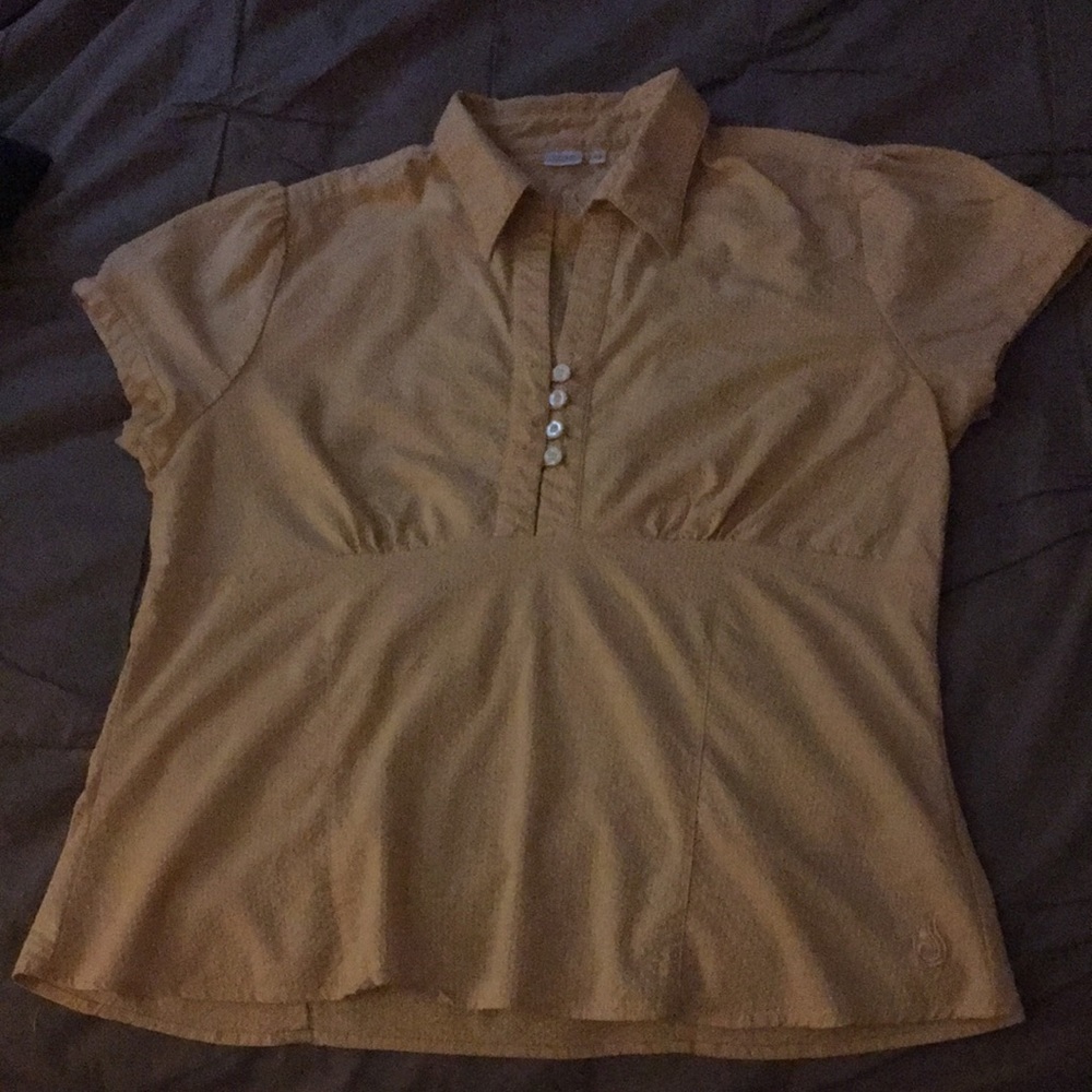 Peach lightweight summer top from Isis. Size 12.